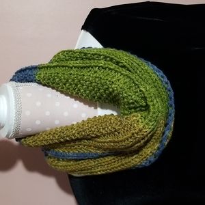 Hand knit infinity scarf